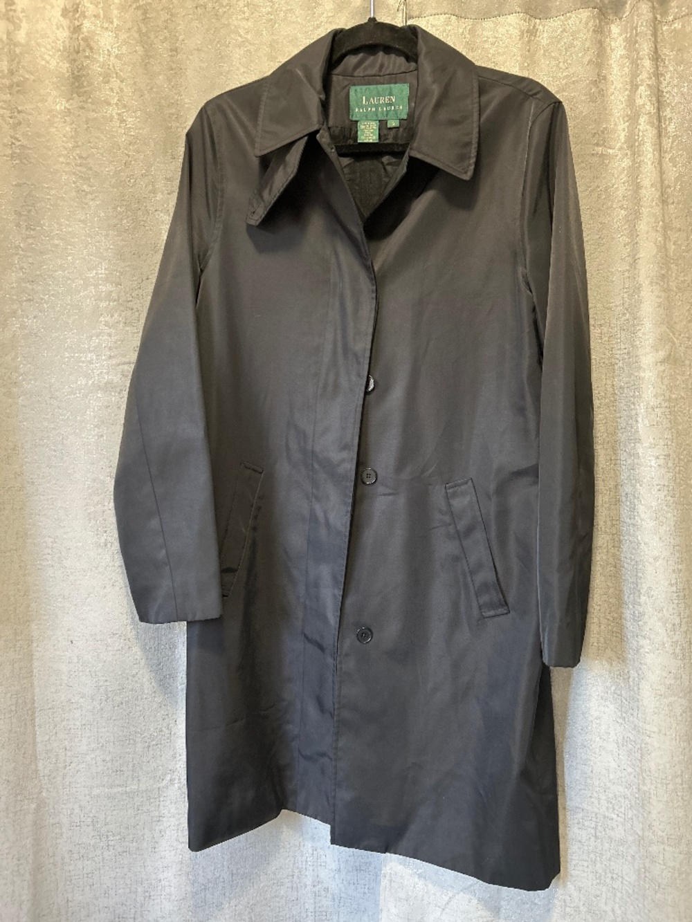 LAUREN RALPH LAUREN BLACK TRENCH COAT SIZE SMALL - Picture 1 of 16